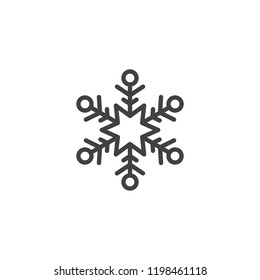 Snowflake outline icon. linear style sign for mobile concept and web design. Freeze line vector icon. Snow symbol, logo illustration. Vector graphics