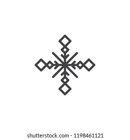Snowflake outline icon. linear style sign for mobile concept and web design. Freeze line vector icon. Snow symbol, logo illustration. Vector graphics