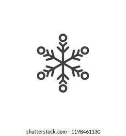Snowflake outline icon. linear style sign for mobile concept and web design. Cold, frost line vector icon. Symbol, logo illustration. Vector graphics