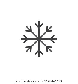 Snowflake outline icon. linear style sign for mobile concept and web design. Cold, frost line vector icon. Symbol, logo illustration. Vector graphics