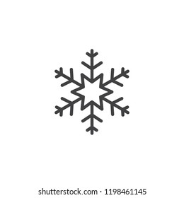 Snowflake outline icon. linear style sign for mobile concept and web design. Cold, frost line vector icon. Symbol, logo illustration. Vector graphics