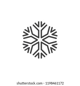 Snowflake outline icon. linear style sign for mobile concept and web design. Freeze line vector icon. Snow symbol, logo illustration. Vector graphics