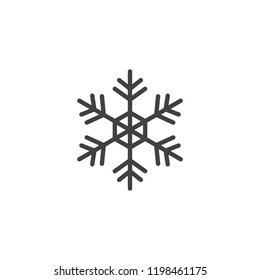 Snowflake outline icon. linear style sign for mobile concept and web design. Freeze line vector icon. Snow symbol, logo illustration. Vector graphics