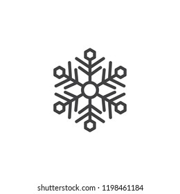 Snowflake outline icon. linear style sign for mobile concept and web design. Freeze line vector icon. Snow symbol, logo illustration. Vector graphics