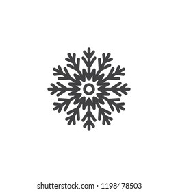 Snowflake outline icon. linear style sign for mobile concept and web design. Snow winter holiday simple line vector icon. Symbol, logo illustration. Vector graphics