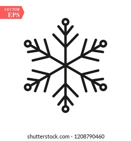Snowflake outline icon. linear style sign for mobile concept and web design. Snow winter holiday simple line vector icon. Symbol, logo illustration. Vector graphics