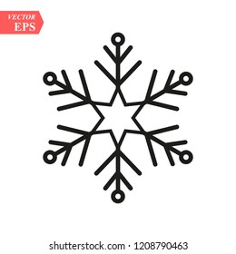 Snowflake outline icon. linear style sign for mobile concept and web design. Snow winter holiday simple line vector icon. Symbol, logo illustration. Vector graphics