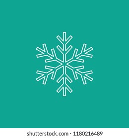 snowflake outline icon on blue background