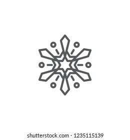 Snowflake outline icon. Sign for web and mobile design. Vector illustration. Christmas, winter, holiday symbol.