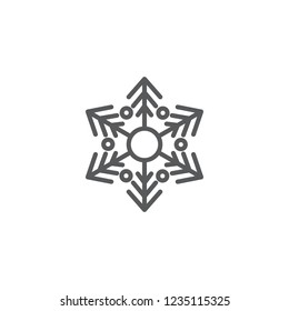 Snowflake outline icon. Sign for web and mobile design. Vector illustration. Christmas, winter, holiday symbol.