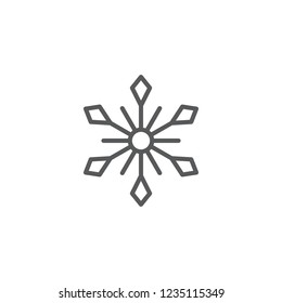 Snowflake outline icon. Sign for web and mobile design. Vector illustration. Christmas, winter, holiday symbol.