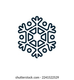 Snowflake Outline Icon. Winter Icon Season Icon Design Vector Illustration.