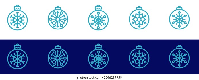 Ícones de Contorno do Floco de Neve. Para celular e Web. Contém ícones como Neve, Floco de neve, Ornamento de Natal, Decoração.