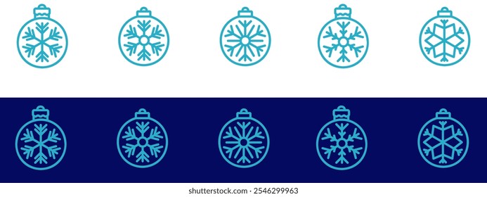 Iconos de contorno de copo de nieve. Para móviles y Web. Contiene íconos como nieve, copo de nieve, adorno de Navidades, decoración.