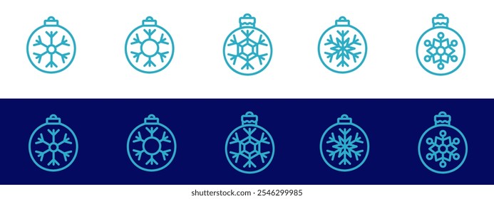 Iconos de contorno de copo de nieve. Para móviles y Web. Contiene íconos como nieve, copo de nieve, adorno de Navidades, decoración.