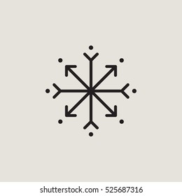 Snowflake Outline Vector Icon