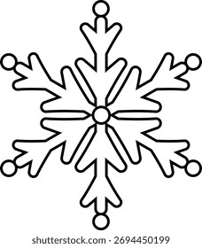 Snowflake outline vector.
Winter snowflake coloring pages and template.
Transparent background.
