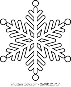 Snowflake outline vector.
Winter snowflake coloring pages and template.
Transparent background.