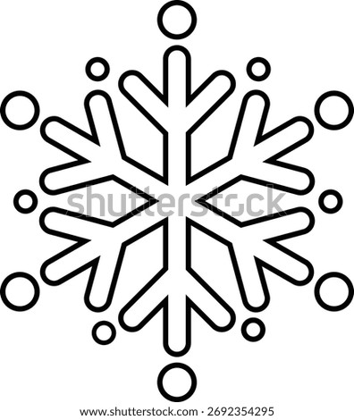 Snowflake outline vector.
Winter snowflake coloring pages and template.
Transparent background.