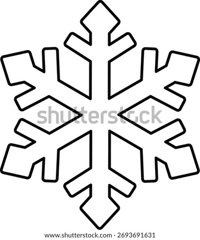 Snowflake outline vector.
Winter snowflake coloring pages and template.
Transparent background.