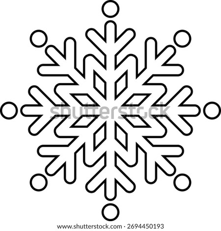 Snowflake outline vector.
Winter snowflake coloring pages and template.
Transparent background.
