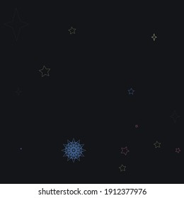 Snowflake Pastel Green Red Sky Mandala Composition. New Year Mystery Winter Black Stars Ornament. Blue Night Christmas Pink Chaotic Indigo Design Pic. Colorful Luxury Magic Holiday Cozy Wallpaper.