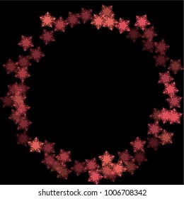 Snowflake pattern consists of isolated elements, with black back. Stylish, consist of beautiful elements in snowflake pattern. Can be used as print, wallpaper, cards, poster, logo, background
