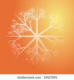 Abstrakte Illustration von Schneeflocken-Mustern auf Farbverlauf