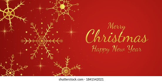 Snowflake pattern design gold and red design with space for content. vector illustration.