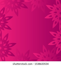 Snowflake pattern frame color card for print and interior decoration. Vector illustration