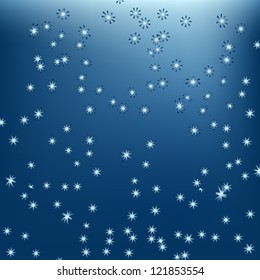 Snowflake pattern on dark blue