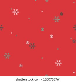 Snowflake pattern on red background vector