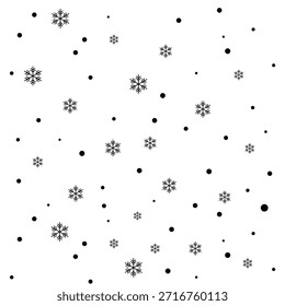 Snowflake pattern. Seamless Christmas snowflakes. Vector snowflake pattern.