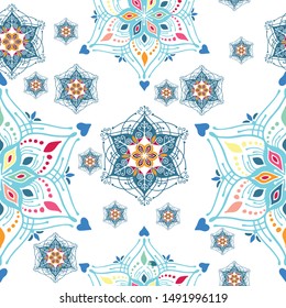 snowflake pattern seamless with colorful