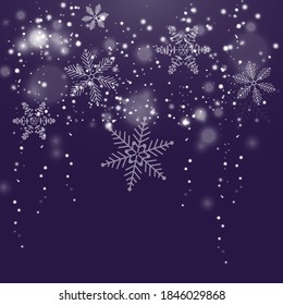 El patrón de copos de nieve no se detiene. Navidad festiva y antecedentes de Año Nuevo. Patrón de invierno de nieve. Ilustración del vector
