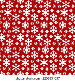 Snowflake pattern seamless. Festive Christmas and New Year background. Snow winter pattern. 