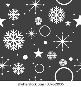 Snowflake Pattern. Seamless winter texture. Winter background. Christmas template