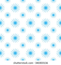 Snowflake pattern seamless-blue snowflake on the white background