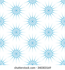 Snowflake pattern seamless-blue snowflake on the white background