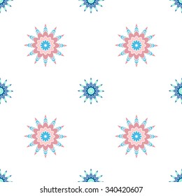 Snowflake pattern seamless-color snowflake on the white background