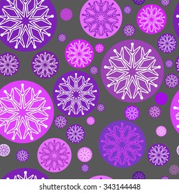 Snowflake pattern seamless-color snowflakes on a dark grey background