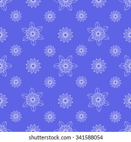 Snowflake pattern seamless-white snowflake on the blue background