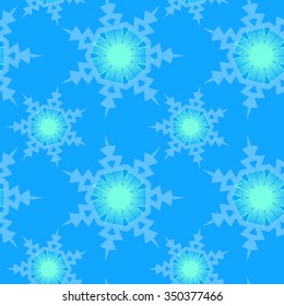 Snowflake pattern seamless-white snowflake on a blue background
