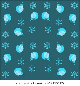 snowflake pattern snow ball pattern blue pattern and background Design for gift wrapping paper New Year's decorations