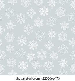 Snowflake pattern. Snow. Cold colors