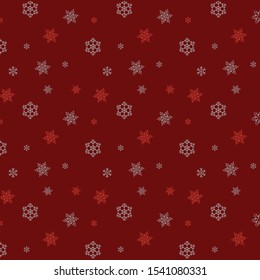 Snowflake Pattern - Snowflake vector pattern. Each snowflake is grouped individually for easy editing red background