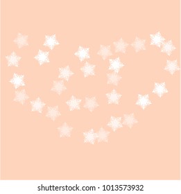 Snowflake pattern which consists of isolated elements. Stylish, consist of beautiful elements in snowflake pattern. Can be used as print, wallpaper, cards, poster, logo, background