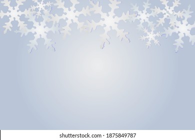 Snowflake pattern. Winter background. Frame for text. Empty space for design