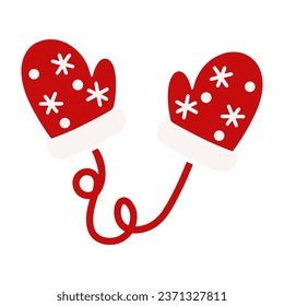 Snowflake patterned gloves, Christmas decorations, vector