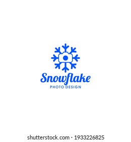 Snowflake Photography Logo Design Vector